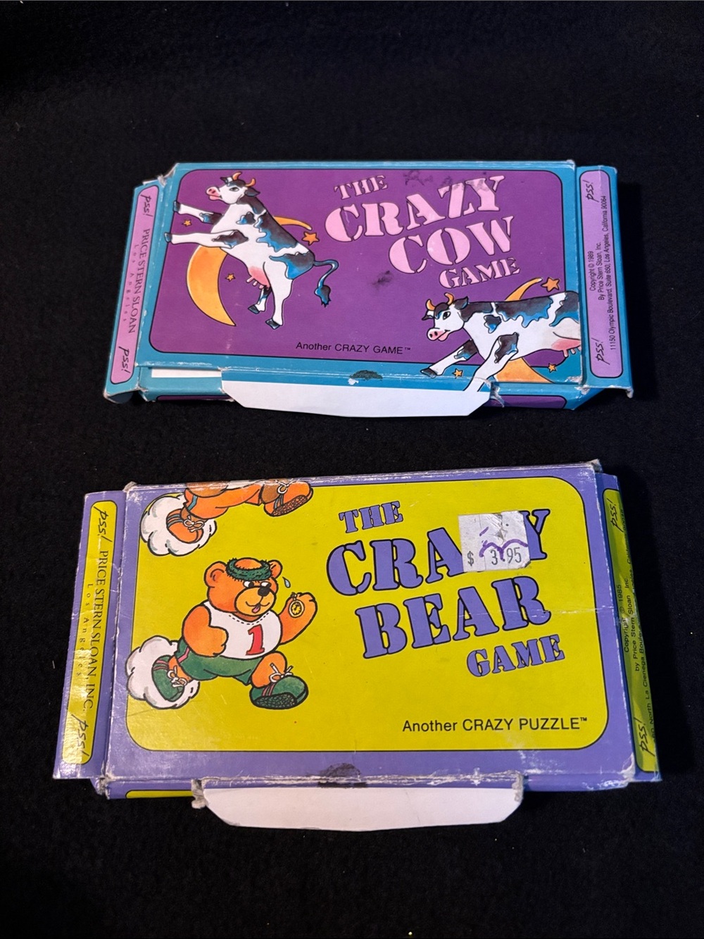 Vintage 1985 Price Stern Sloan "The Crazy Bear Game" and “The Crazy Cow Game”